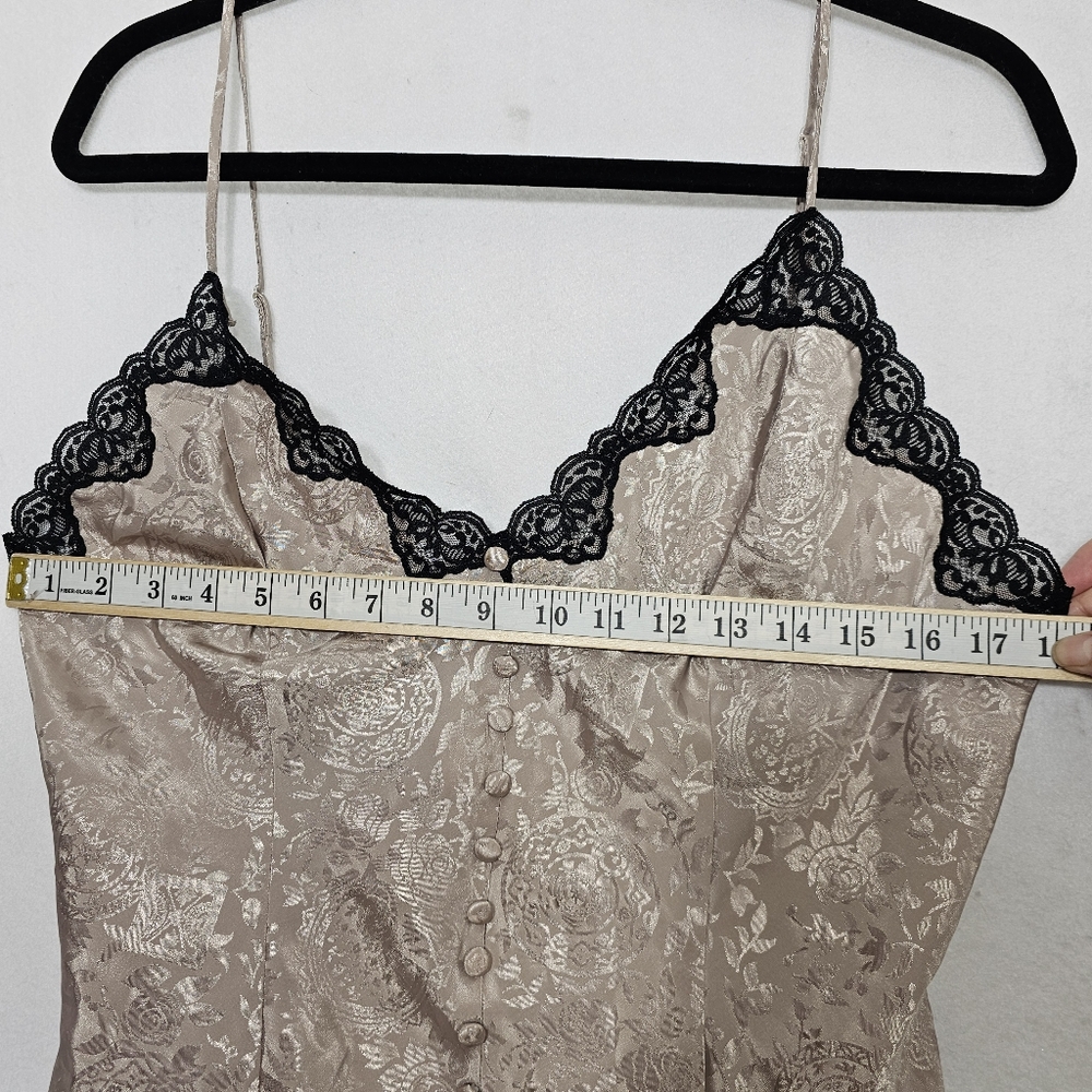 Victoria’s Secret Vintage Gold Label Satin Cream Bodysuit Nightie Large - Picture 4 of 13